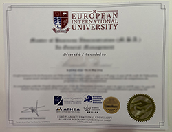 出售欧洲国际大学(EIU)毕业证书。