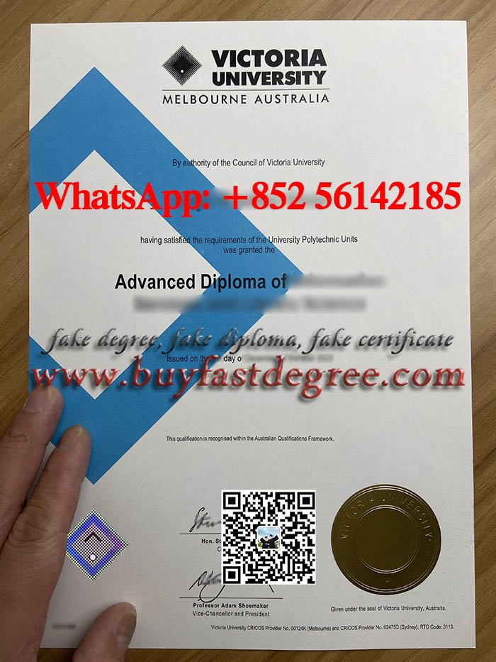 Fake Victoria University diploma for sale. 