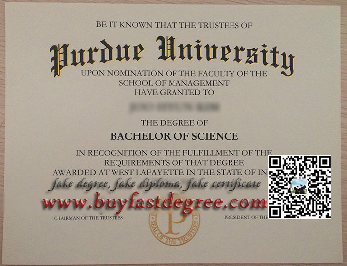 Purdue University degree sample, Purdue University diploma order