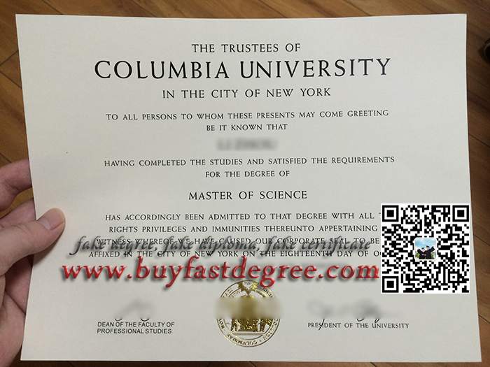 fake Columbia University diploma, Columbia University degree sample