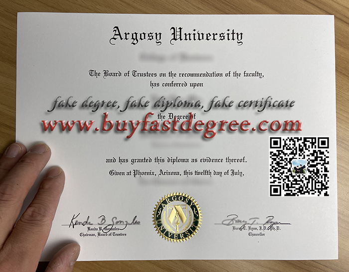 Argosy University diploma, Argosy University transcript.