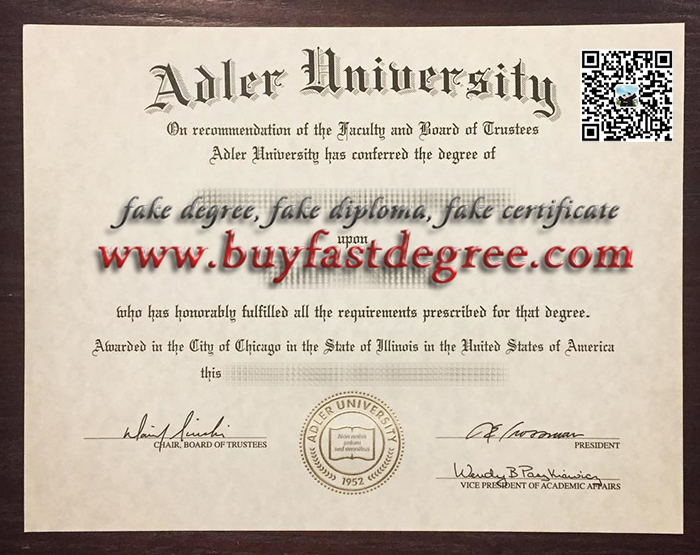 Fake Adler University diploma, buy Adler University degree