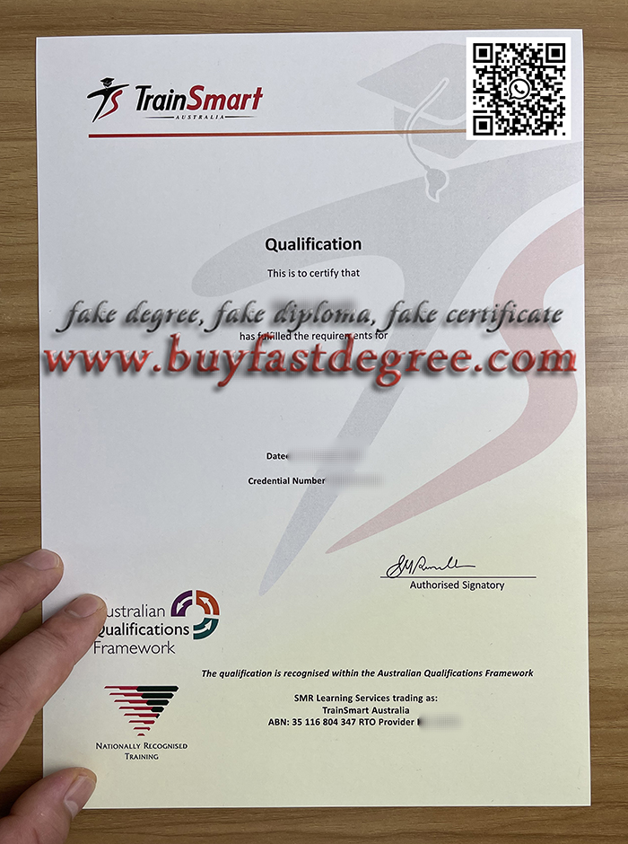 Australian qualification certificate.