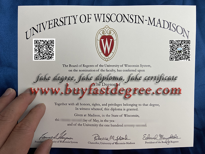 fake University of Wisconsin Madison diploma