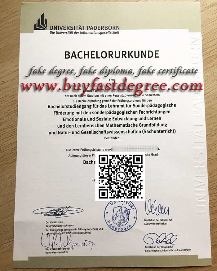 Paderborn University certificate