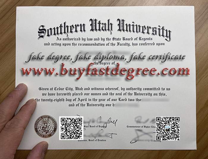 Fake Southern Utah University degree