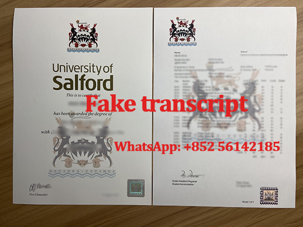 Fake University of Salford transcript