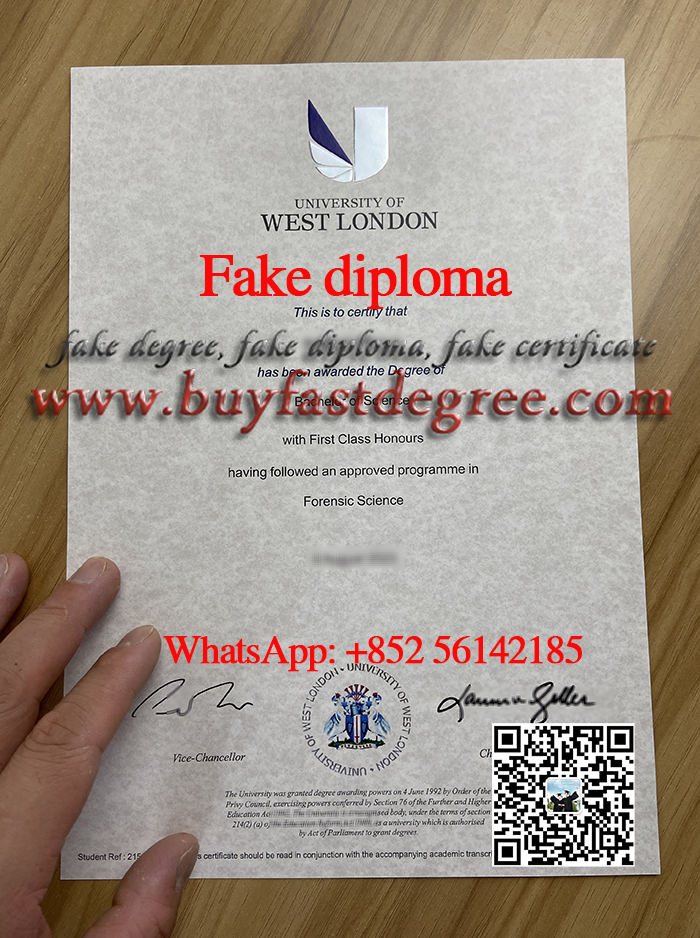 Fake University of West London diploma. UWL degree.