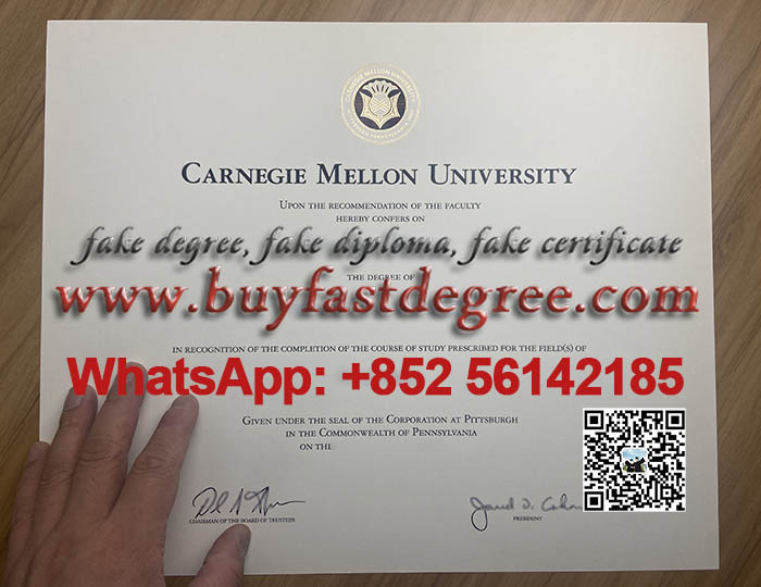Fake Carnegie Mellon University diploma for sale. CMU degree