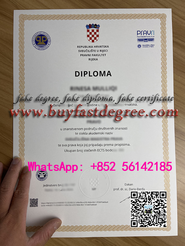 Buy a fake diploma. BUy a fake degree. Fake University of Rijeka diploma. 