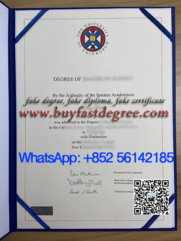 Fake University of Edinburgh diploma for sale. 