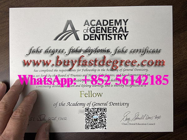 Academy of General Dentistry certificate
